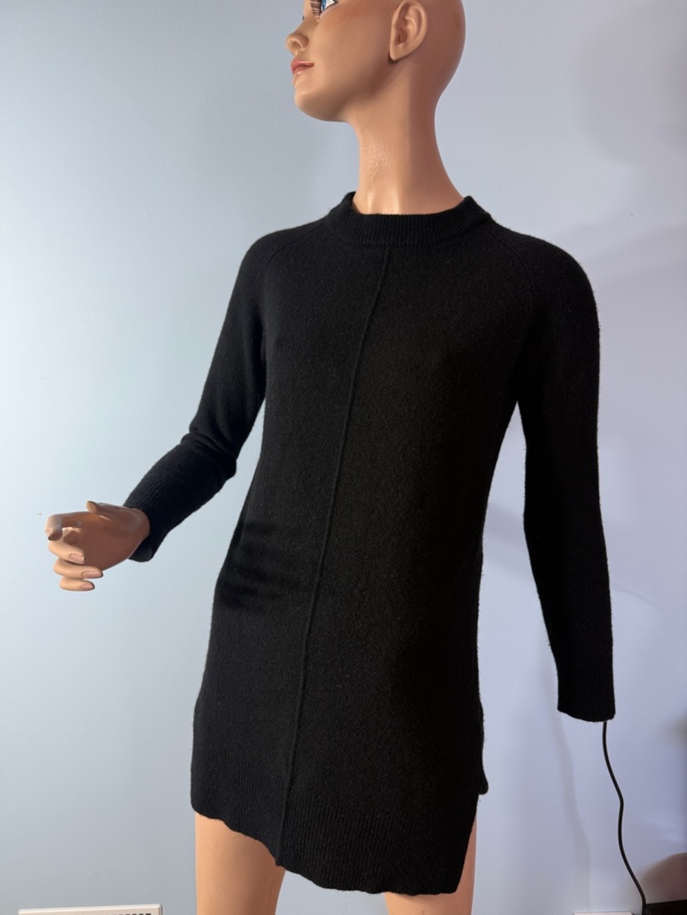 Roots Fine Merino Wool Sweater Dress Black Size S Long Sleeve - Picture 7 of 12